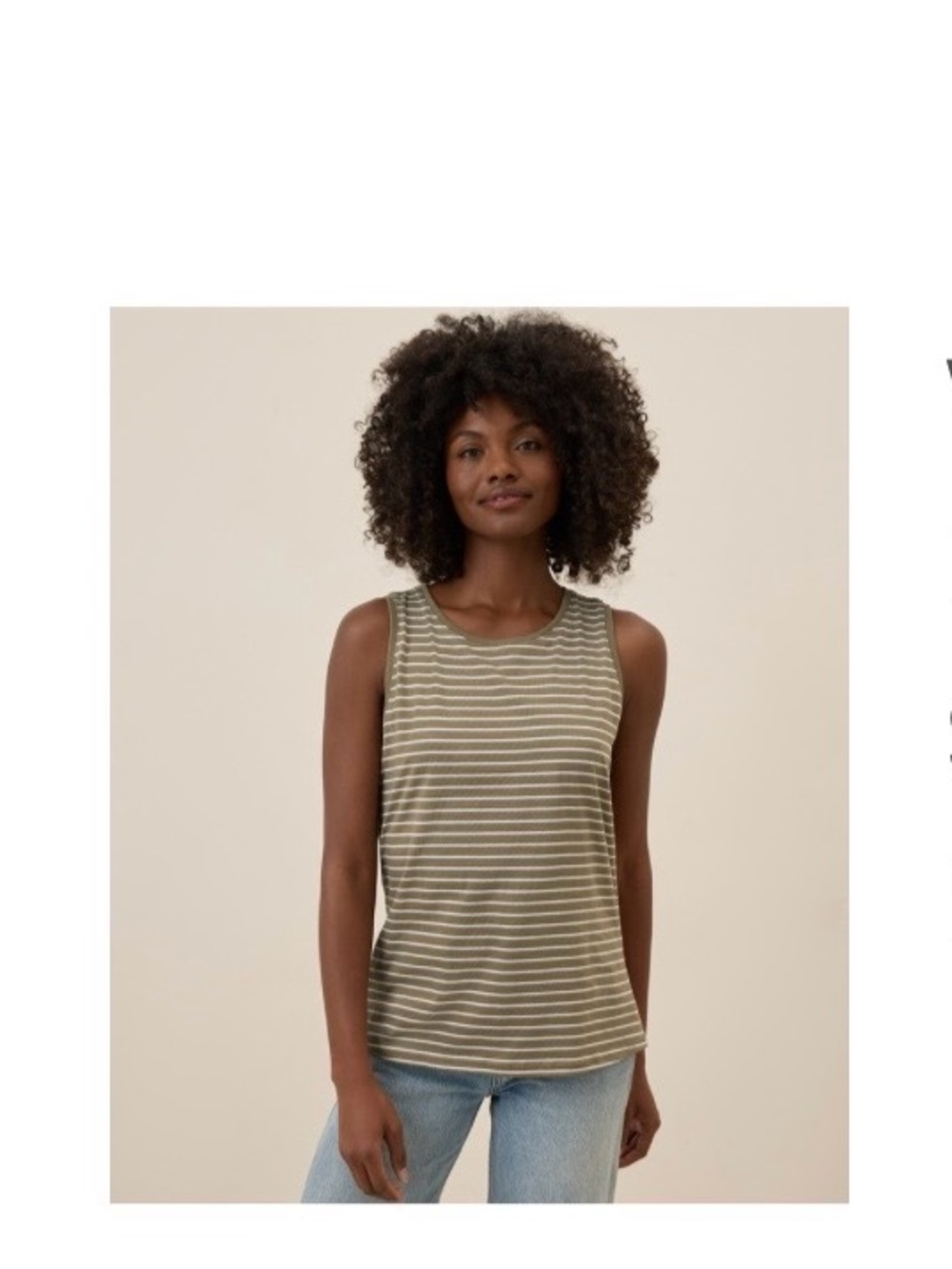 PACT Women’s Costa Mesa Stripe Softspun High Neck Tank Organic Cotton